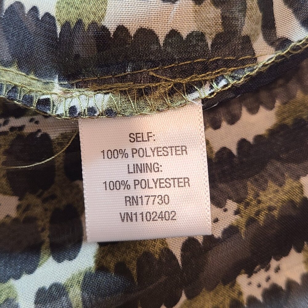 Xhilaration Yellow, Olive, Navy Polka Dot Sleeveless Fit & Flare Dress – Size M - Picture 7 of 14